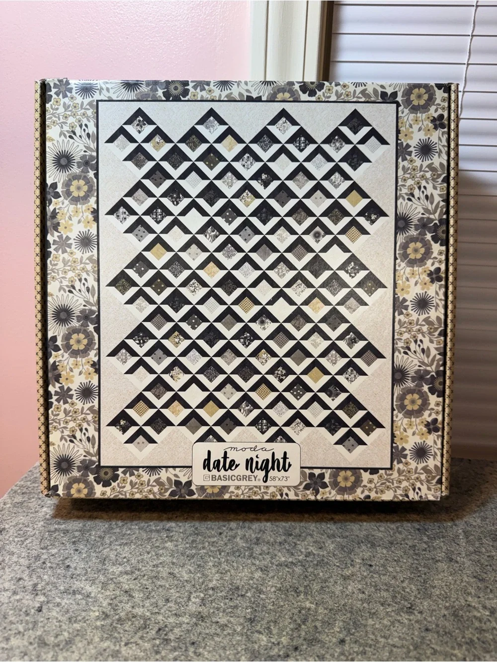 Moda Date Night Quilt Kit in Black, Cream & Gold
